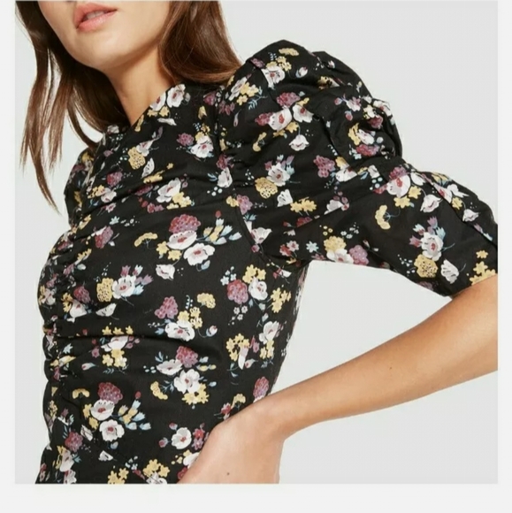 NWT REBECCA TAYLOR LA VIE WINTER POSEY FLORAL PRINT SILK TWILL DRESS SIZE M - Picture 3 of 11